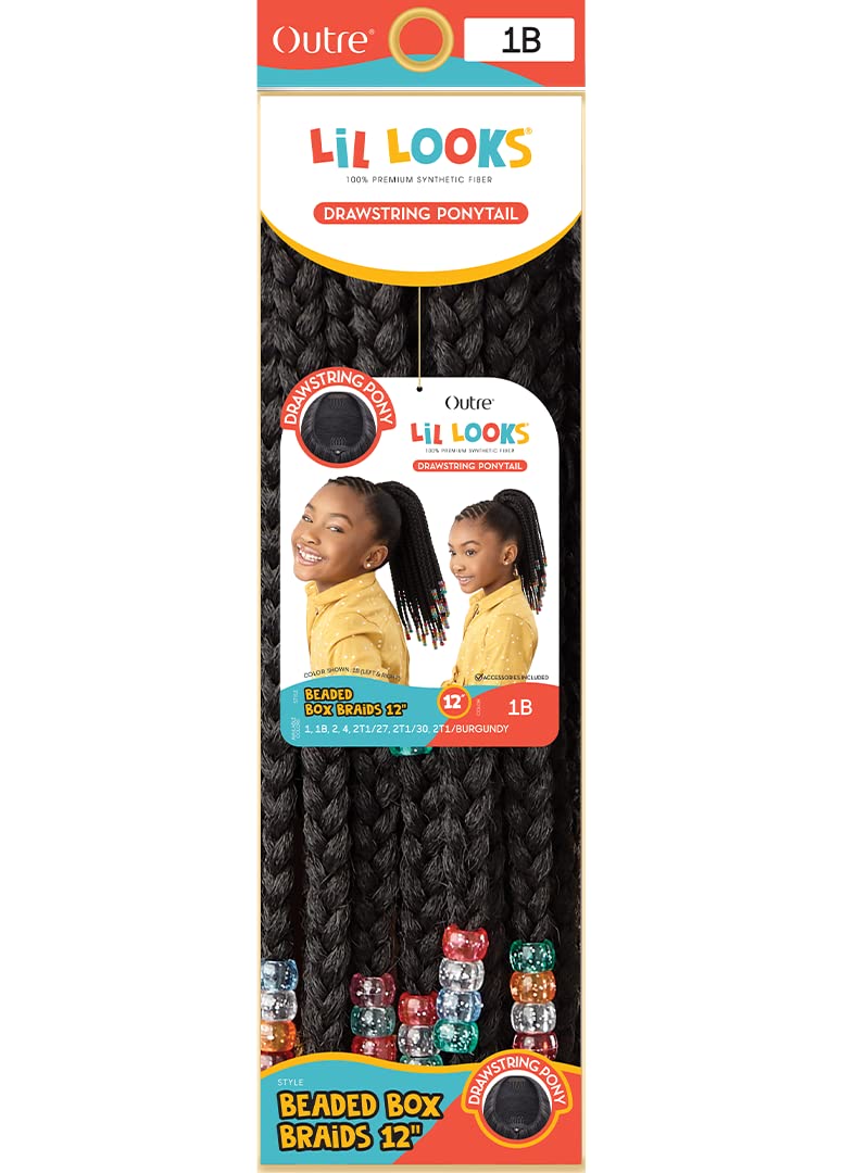 Outre Lil Looks Drawstring Ponytail - BEADED BOX BRAIDS 12" (2)