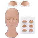 Pretty memory Lash Mannequin Head with 4 Pairs Removable Practice Eyelids, Silicone Eyelash Mannequin Head for Makeup Practice and Lash Extension Beauty & Personal Care Pretty memory