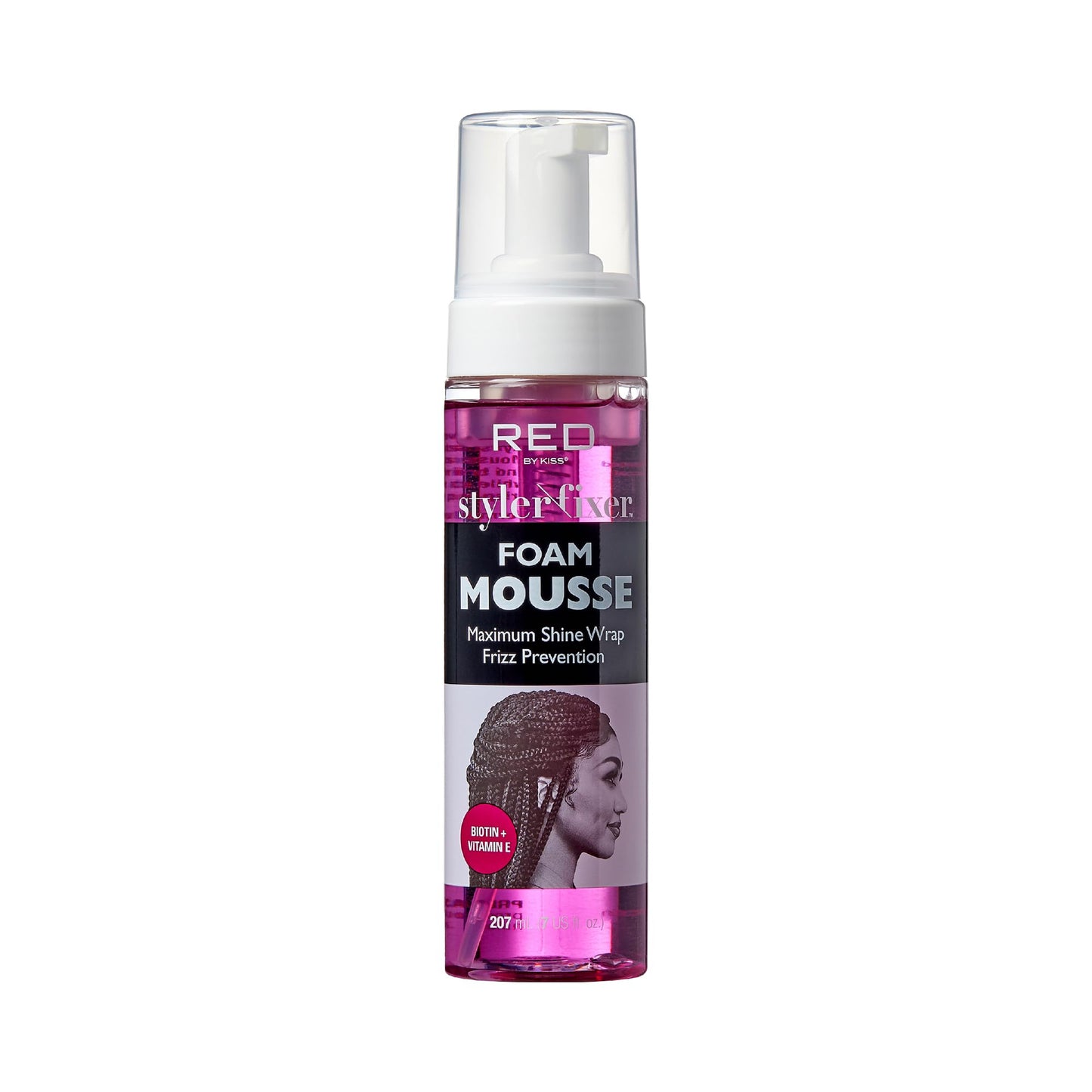 Red by Kiss Foaming Mousse, Maximum Shine Wrap Mousse, Reduce & Prevent Frizz, Define Curls, Set & Hold Styles, Nourishes Dry & Brittle Hair (Biotin + Beauty & Personal Care Red by Kiss