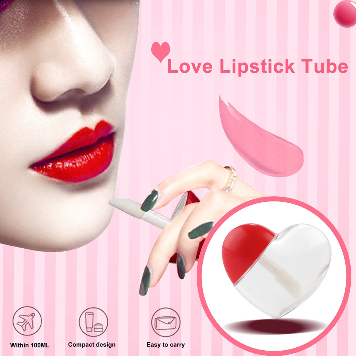 Ewanda store 20 Pcs 5ml Heart Shaped Empty Lip Gloss Tubes Containers Gloss Tubes Containers,Clear Mini Refillable Lip Oil Bottles for Women Girl DIY Beauty & Personal Care Ewanda store