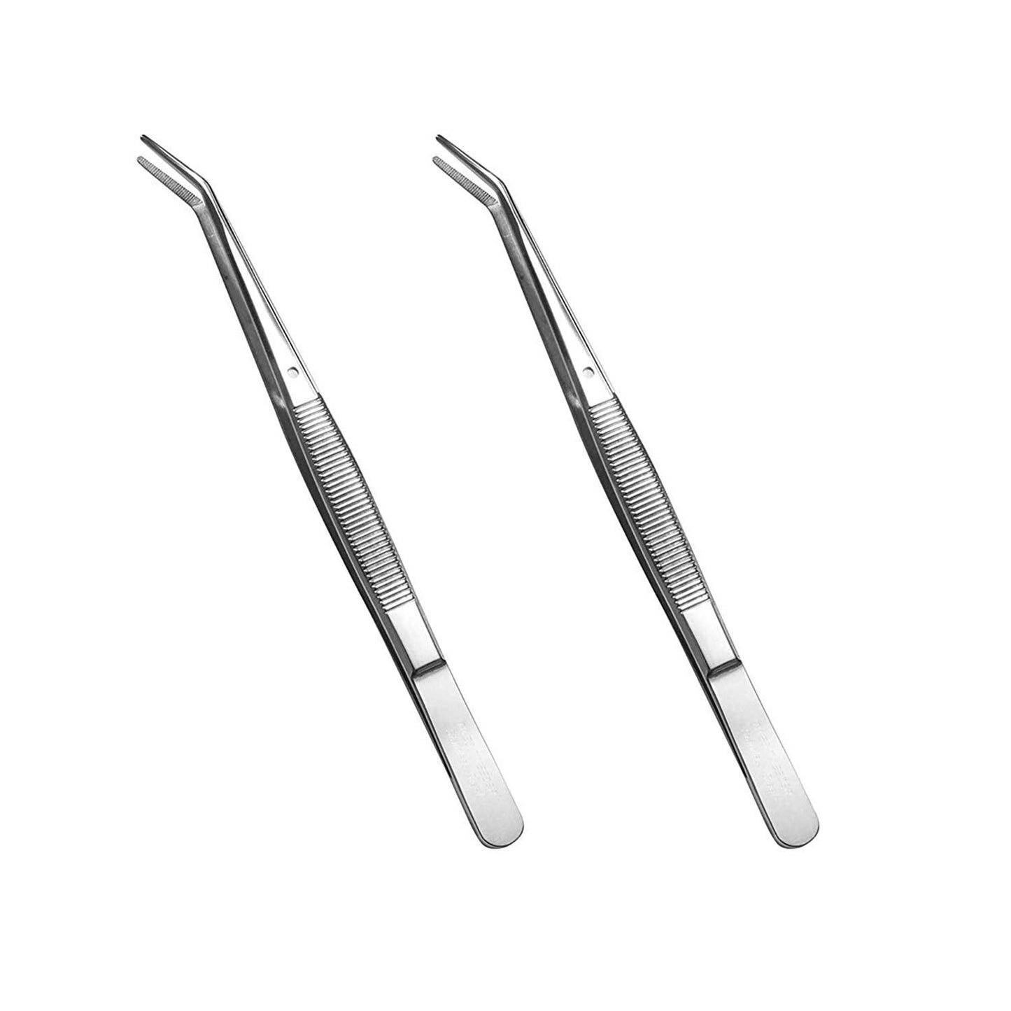 Stainless Steel Tweezers, with Curved Serrated Tip Multipurpose Sewing Machine Tweezers Forceps for Craft Repairing (2 Pcs set) Beauty and Personal Care Rolybag
