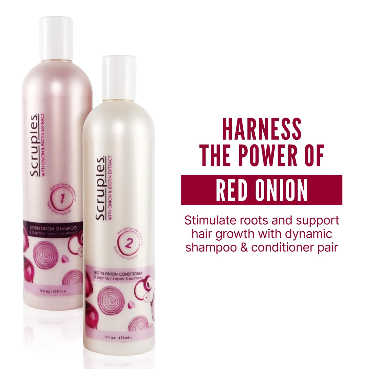 Scruples Biotin Onion Shampoo and Conditioner Bundle - Hair Growth Shampoo & Conditioner for Women to Strengthen & Hydrate - Made with Onion Extract Beauty & Personal Care Scruples