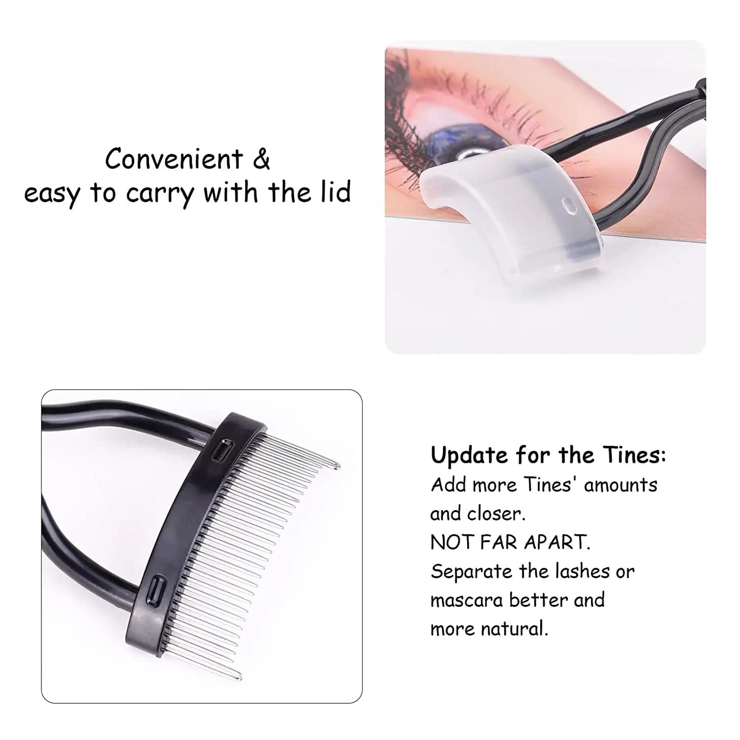 Eyelash Comb MSQ Eyelash Separator Tool Arc Designed Lash Brush Separator With Cover Lash Comb for Eye Makeup Brush Mascara Clump Remover Black Beauty and Personal Care MSQ