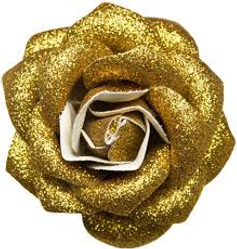 Gold Glitter Rose Hair Clip from Sourpuss Clothing Beauty & Personal Care Sourpuss