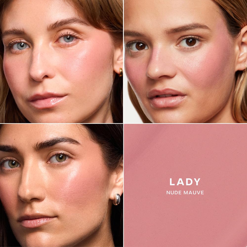 Saie Blush & Glow Gift Set - Dew Blush in Lady & Glowy Super Gel Liquid Highlighter & Makeup Primer in Warmglow - Skincare Infused Everyday Makeup Kit Beauty and Personal Care Saie