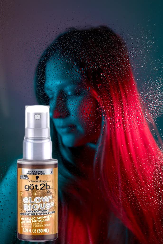 got2b GLOW'RIOUS Metallic Shimmer Hair Glitter & Body Glitter Duel Spray 1.69oz (Gold) Beauty & Personal Care Got2B