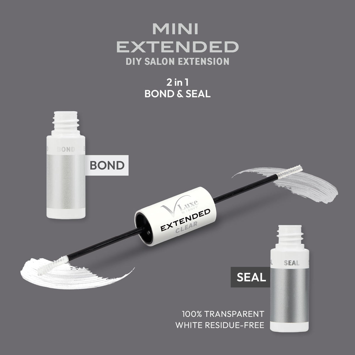 VLuxe DIY Eyelash Extension Mini Bond & Seal Lash Adhesive Infused with Biotin & Vitamin E, Strong Nourishing Water Resistant Lash Glue
