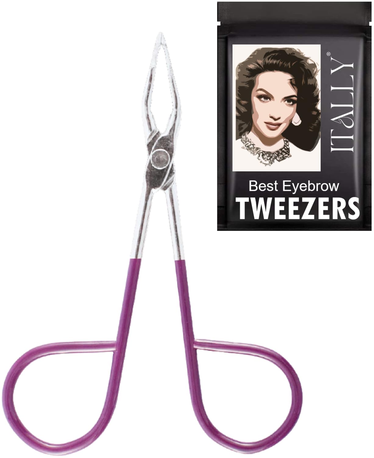 ITALLY Professional Salon TWEEZERS with Easy Scissor Handle, The BEST PRECISION EYEBROW TWEEZERS Men/Women, Pinzas Para Cejas, Ingrown Hair Beauty and Personal Care ITALLY