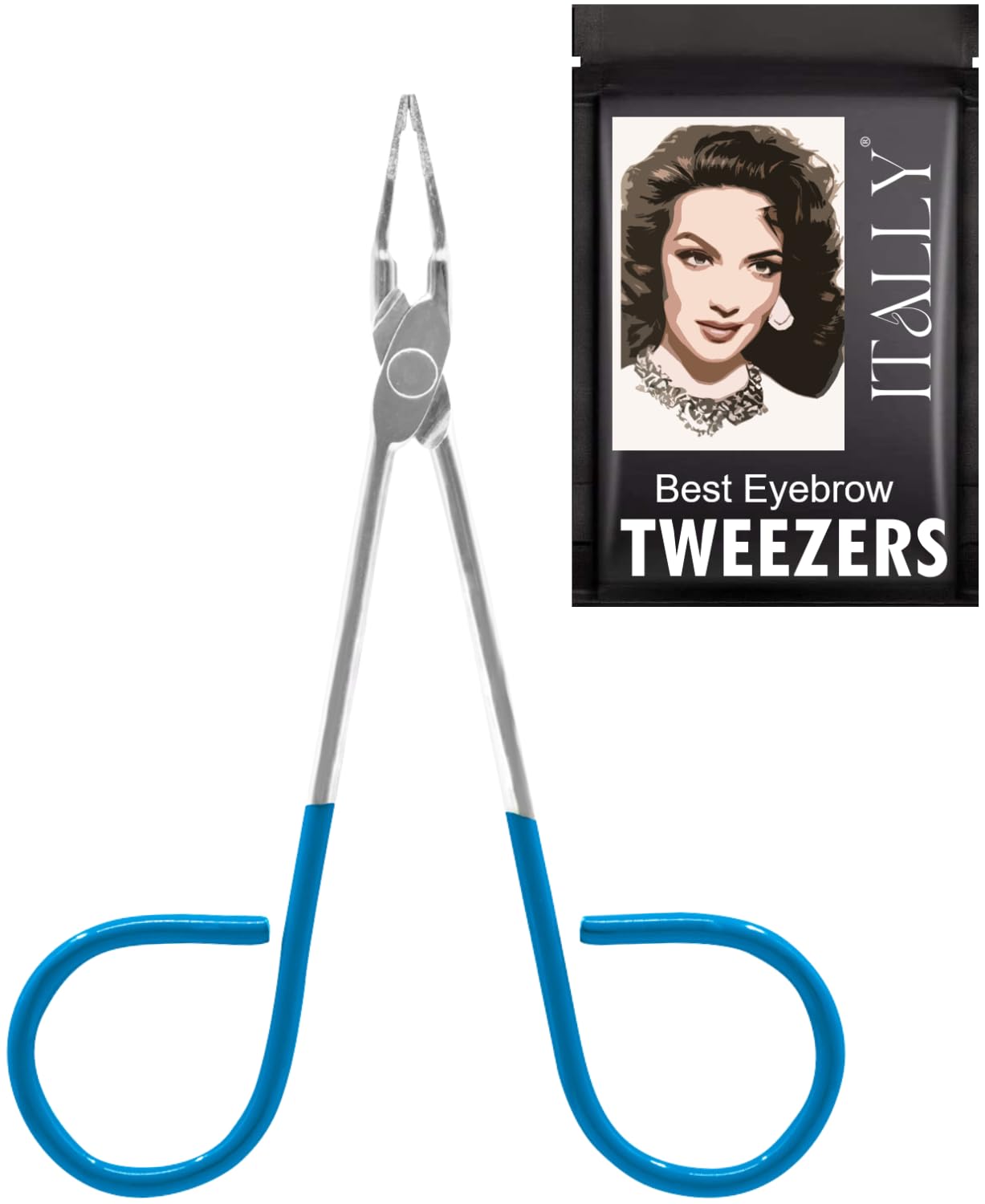 ITALLY Professional Salon TWEEZERS with Easy Scissor Handle, The BEST PRECISION EYEBROW TWEEZERS Men/Women, Pinzas Para Cejas, Ingrown Hair Beauty and Personal Care ITALLY
