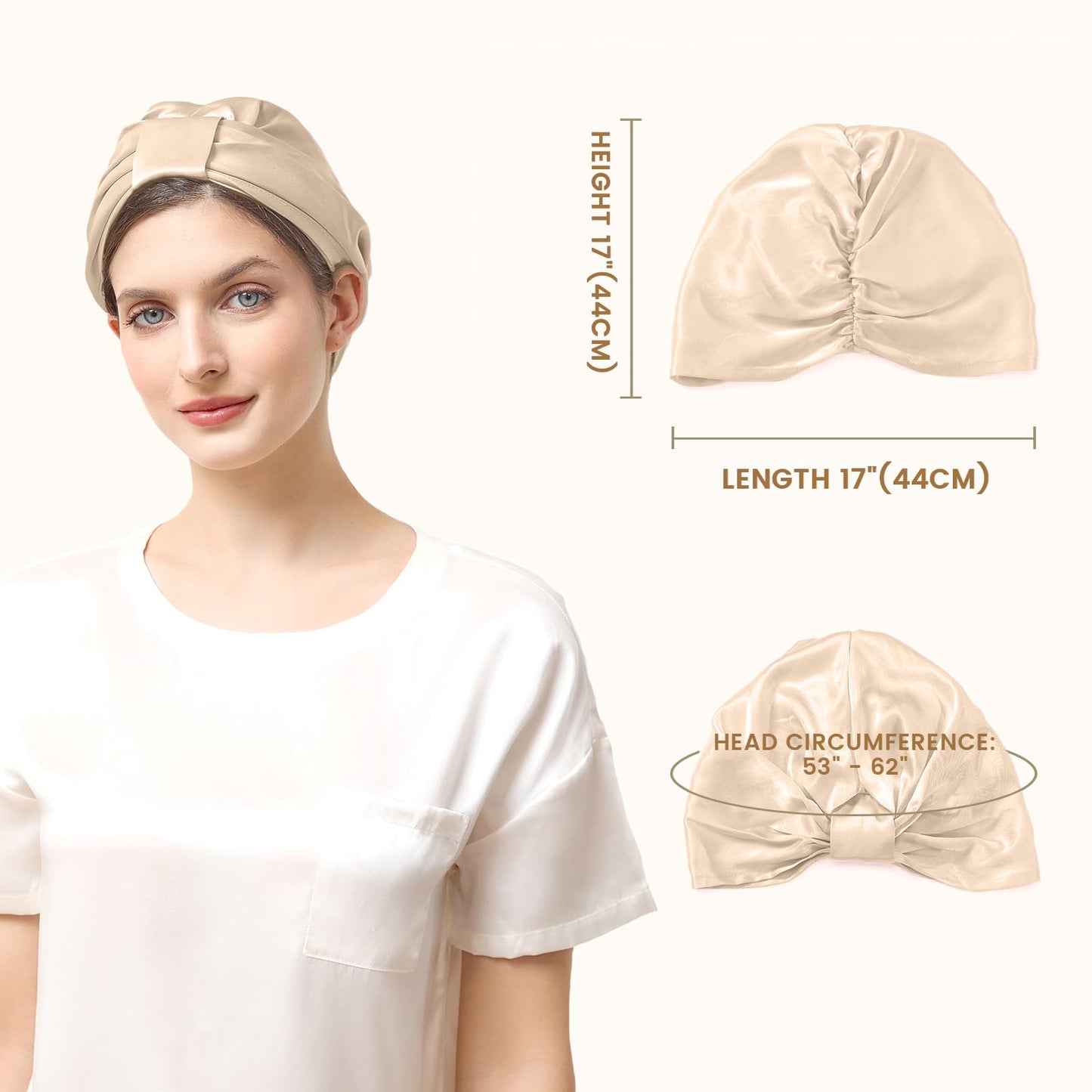 THXSILK 100% Mulberry Silk Bonnet for Sleeping Women Hair Wrap Hair Cap for Women Long Curly Hair Silk Sleep Bonnet with Square Buckle Design Beauty and Personal Care THXSILK