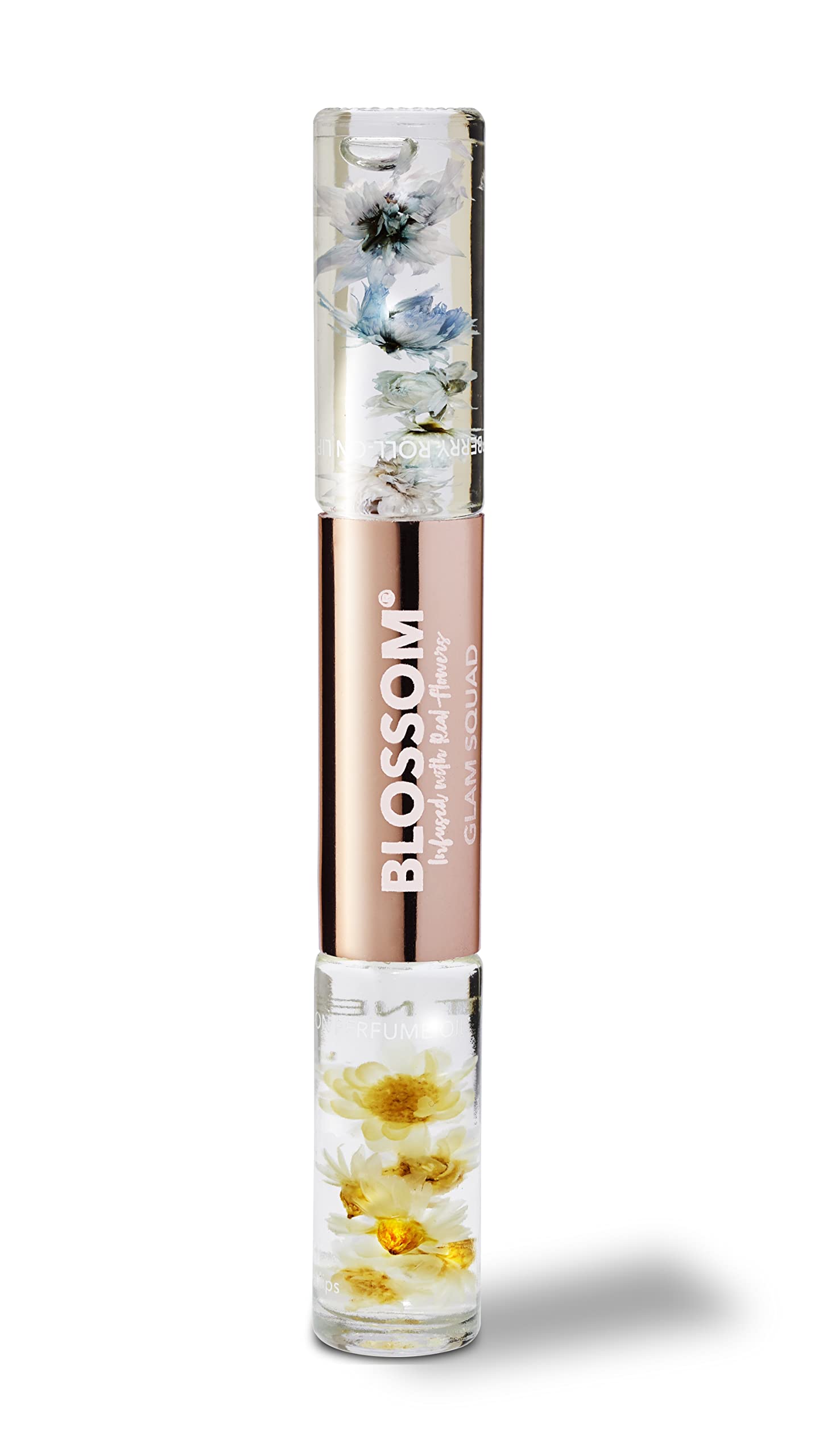 Blossom Lip Gloss & Roll On Perfume for Women, Glam Squad Double Sided Gift Set, Infused with Real Flowers, Bachelorette Gift, Made in USA 0.2oz Beauty & Personal Care Blossom