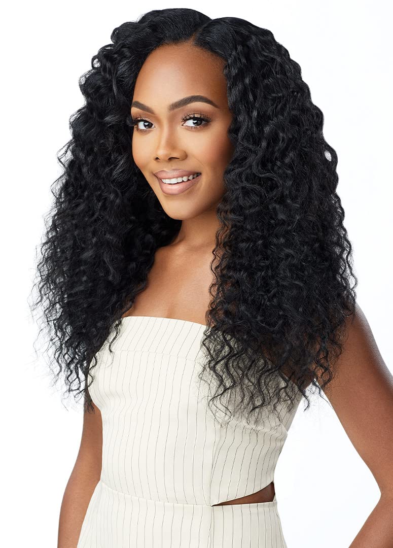 Outre Big Beautiful Hair Clip-In- 9PCS - Peruvian Wave 18" (NATURAL BLACK)