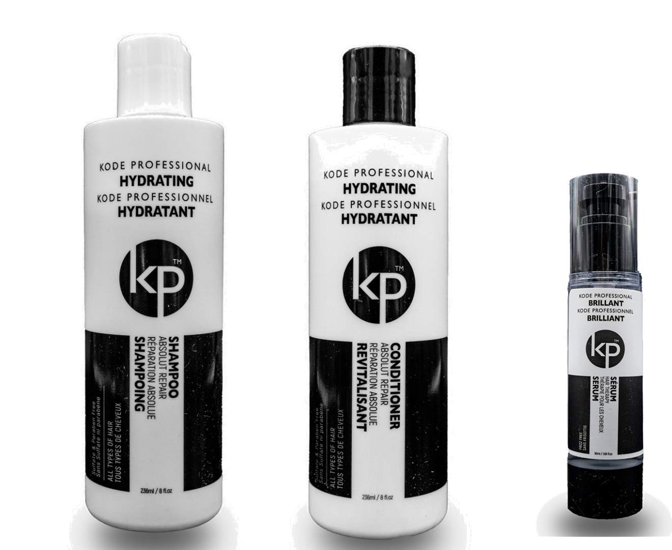 3pc Hydrating Serum Bundle: Kode Professional Hydrating Shampoo, Hydrating Conditioner and 50ml Brilliant Serum (8oz Serum) Beauty & Personal Care Belle of Hope Mara Ray