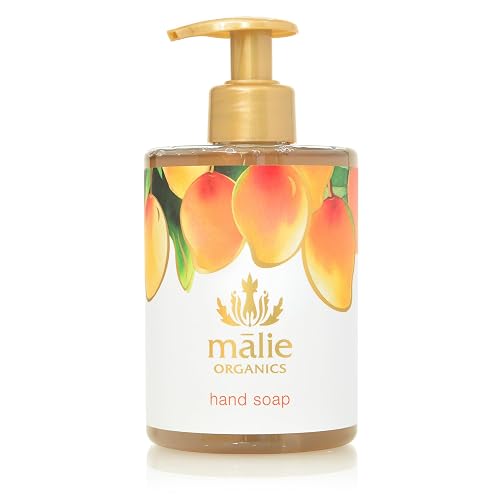 M?lie Organics Hand Soap, Mango, 13.5 oz, Organic Moisturizing Hand Wash with Aloe + Hawaiian Hydrosols, Vegan Beauty & Personal Care Malie