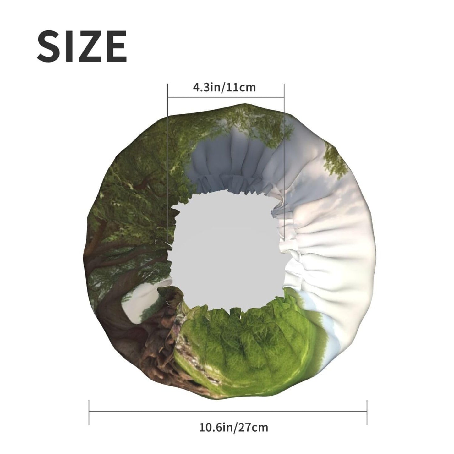 Tree with Branch Scenery Shower Cap for Women Men Large Reusable Shower Bonnet Double-Layer Waterproof Bath Caps Elastic Band Hair Hat for All Beauty and Personal Care BWLHJKE