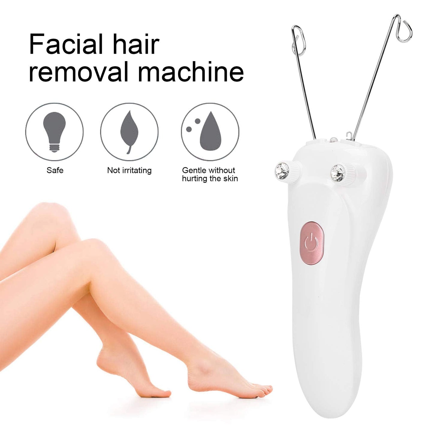 Sunicon Facial Threading Hair Removal, USB Rechargeable Electric Women Cordless Facial Threading Epilator Ladies Beauty Epilator Trimmer Cotton Beauty and Personal Care Sunicon