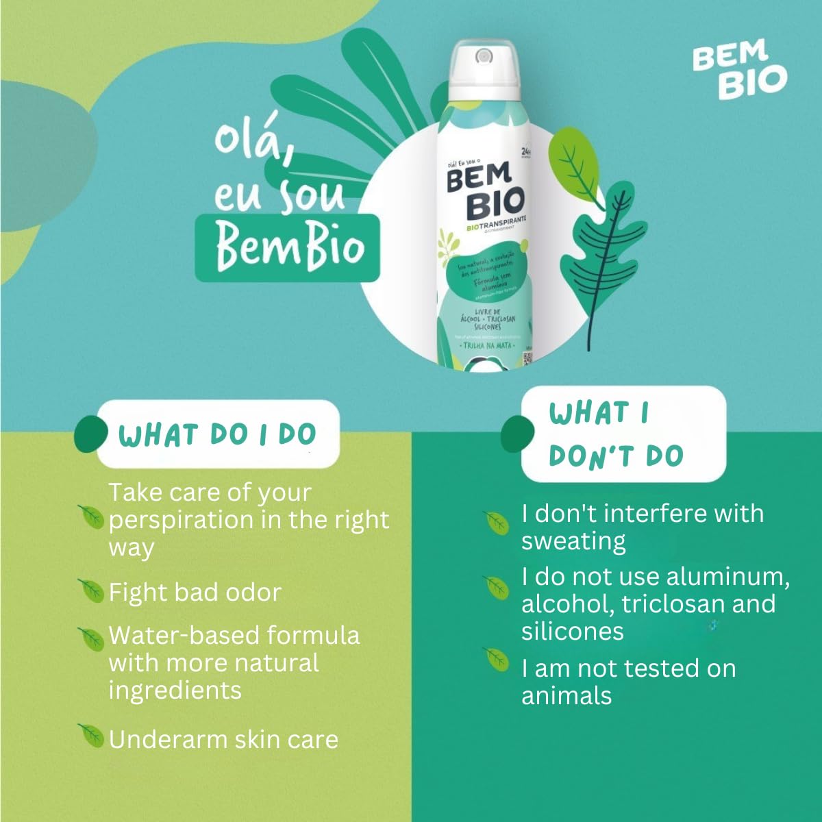Bem Bio Forest Trails Biotranspirant Deodorant Natural, Aluminum-Free, Vegan, 24-Hour Protection, 150ml (5.07 fl oz) Beauty and Personal Care BEM BIO