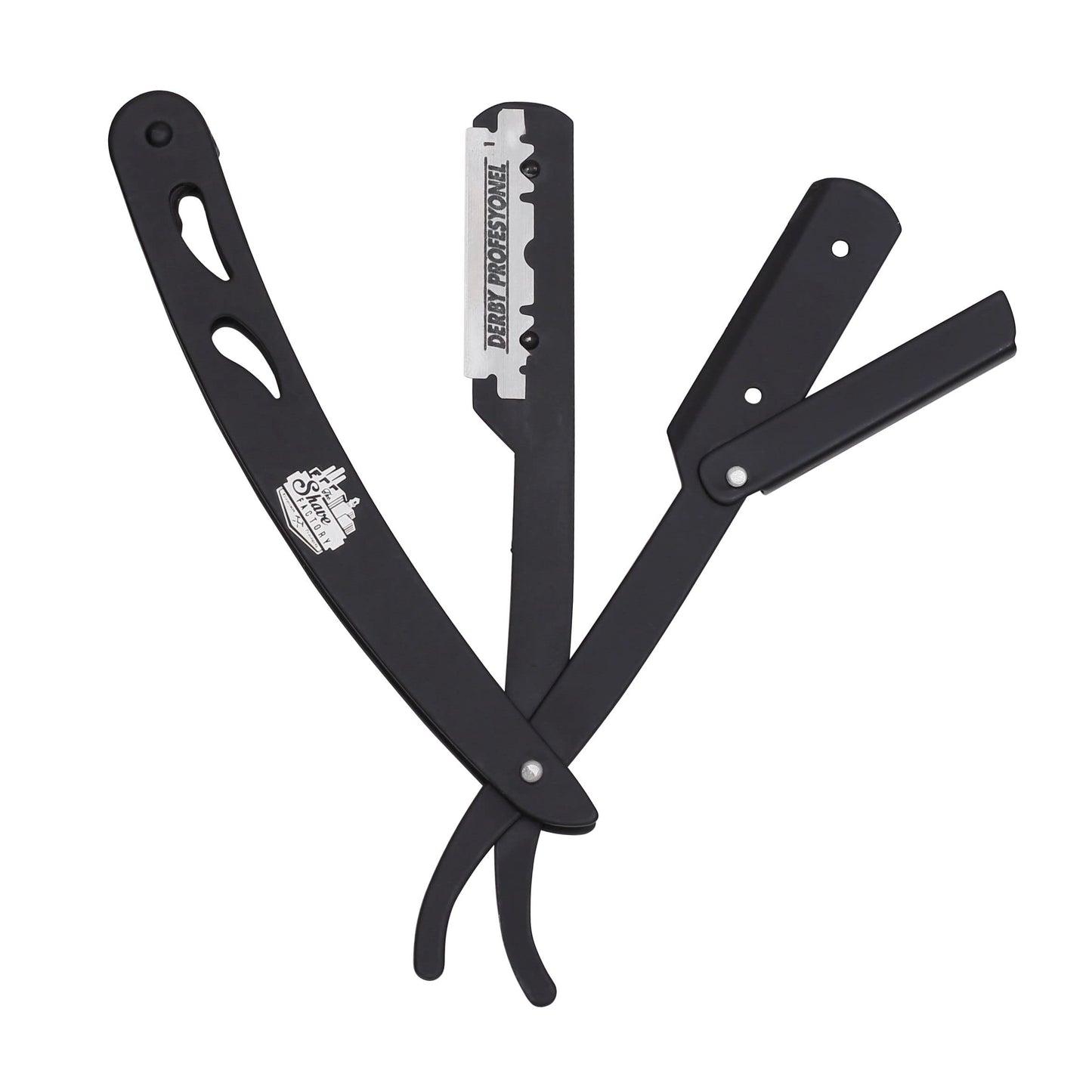 the shave factory Straight Edge Razor Kit - with Single Stainless Steel razors for men from (Black / 300 Derby Blades) Beauty and Personal Care the shave factory