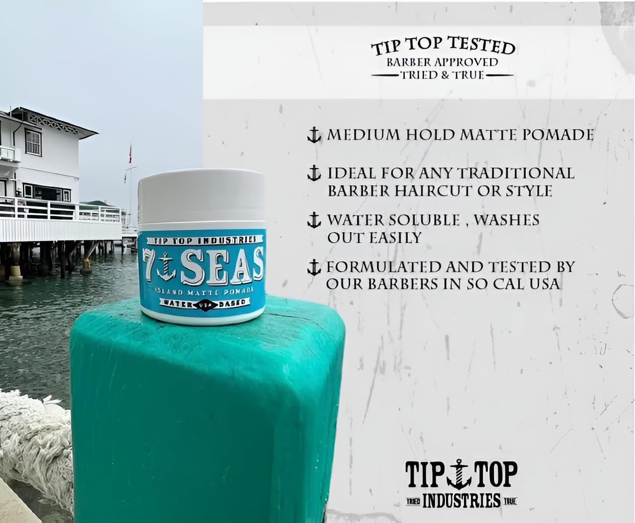 Tip Top 7Seas Island Matte Pomade - Medium Hold Matte Finish - Pina Colada Scent 4.25oz Beauty & Personal Care Tip Top Pomade