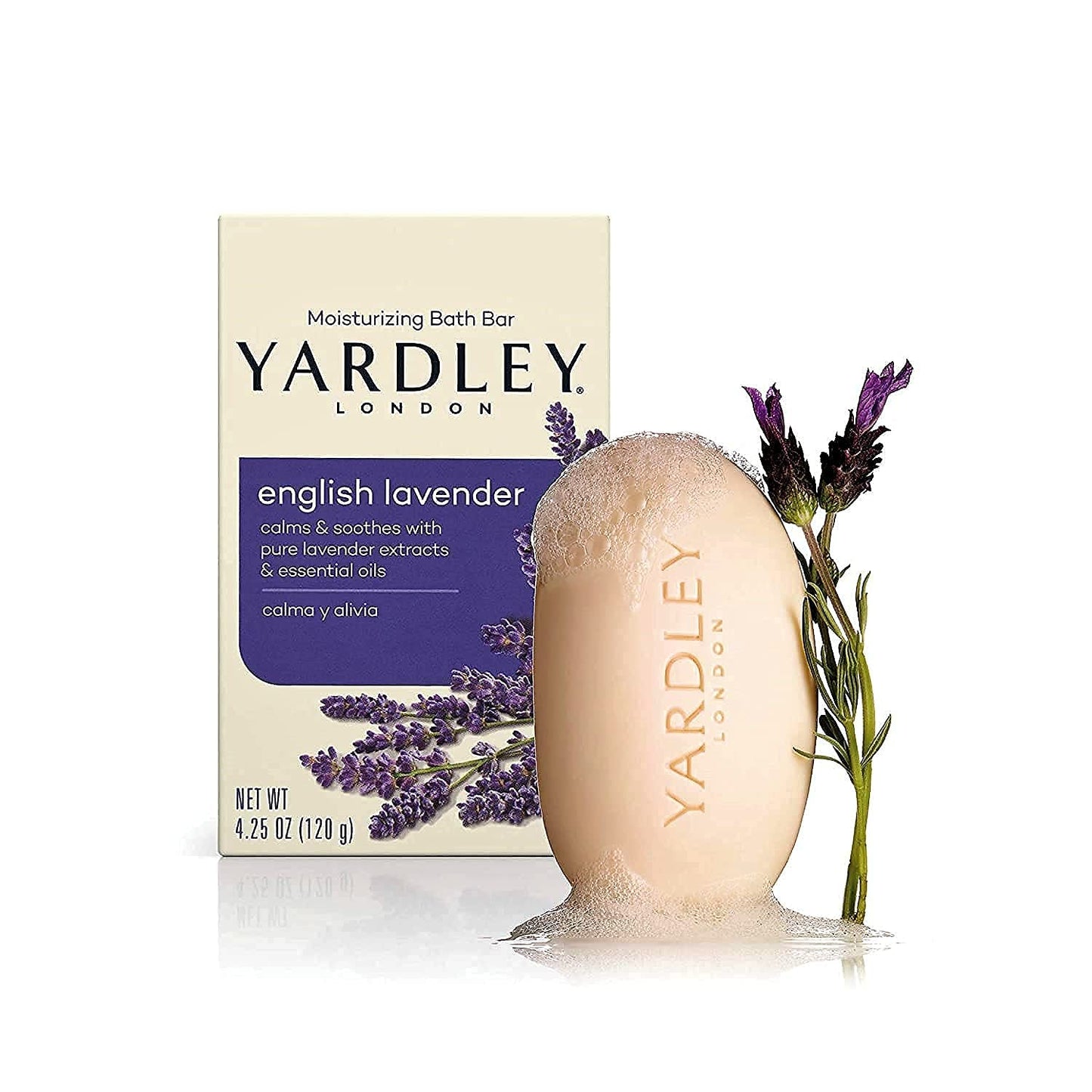 Yardley London English Lavender with Essential Oils Soap Bar, 4.25 oz Bar (Pack of 4) Beauty & Personal Care Yardley