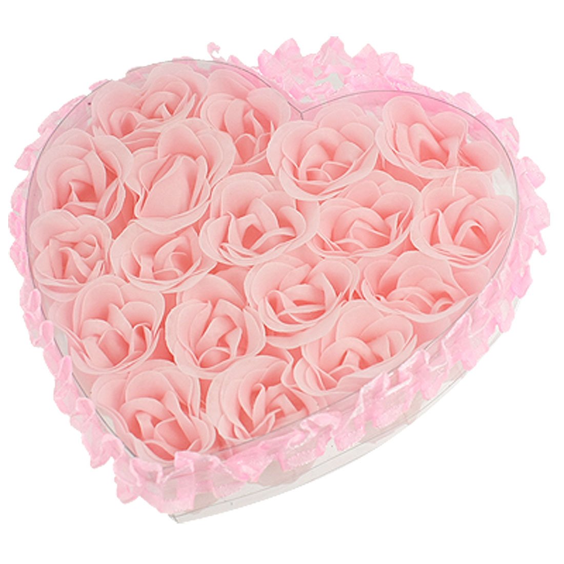Ruilogod Light Pink Pleated Hem Heart Gift Box Bath Flower Petal 18 in 1 (id: a5f 610 e0d fad b1c Beauty and Personal Care Ruilogod