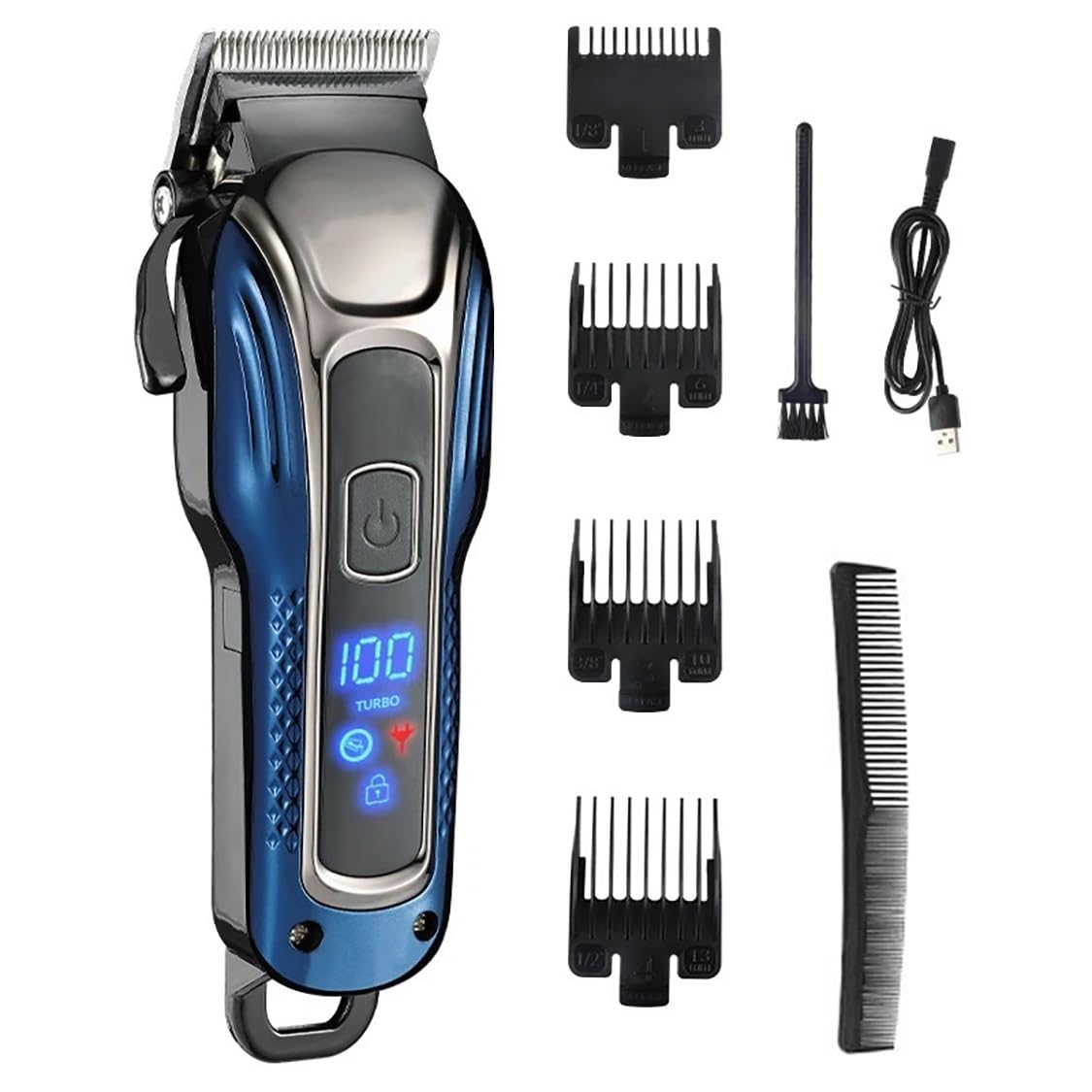 QDKVTNDJZ Hair Clippers for Men, Smart Display 3000mah Powerful Battery Cutting Machine 4 Speed Adjustment Barber Shaving Trimmers Beauty and Personal Care QDKVTNDJZ