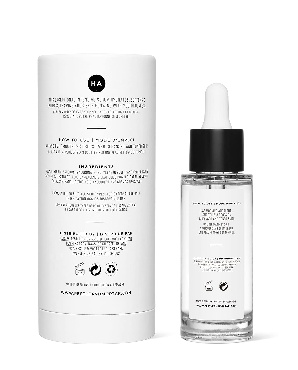 Pestle & Mortar 2% Pure Hyaluronic Acid Serum for Face, with Vitamin B5, Anti-Ageing, Hydrating Facial Moisturizer - Deep Hydration and Fragrance Free Beauty & Personal Care Pestle & Mortar