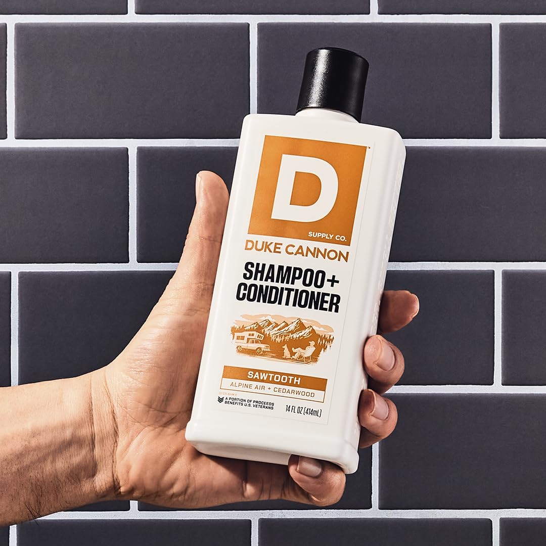 Duke Cannon Supply Co. 2-in-1 Hair Wash - Masculine Scent - Gentle Cleansing Hair Wash For Men - Stimulating Hair Shampoo & Conditioner - Strengthens Beauty & Personal Care Duke Cannon Supply Co.