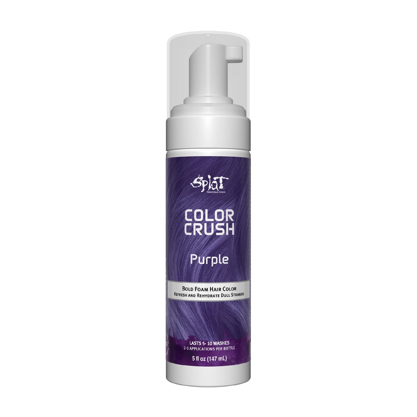 Splat Color Crush Bold Foam Hair Color, Purple, 5 oz., Refresh Vivid Colors in Just 10 Minutes, Lasts Up to 10 Washes, Buildable Foam Hair Product Beauty & Personal Care Splat