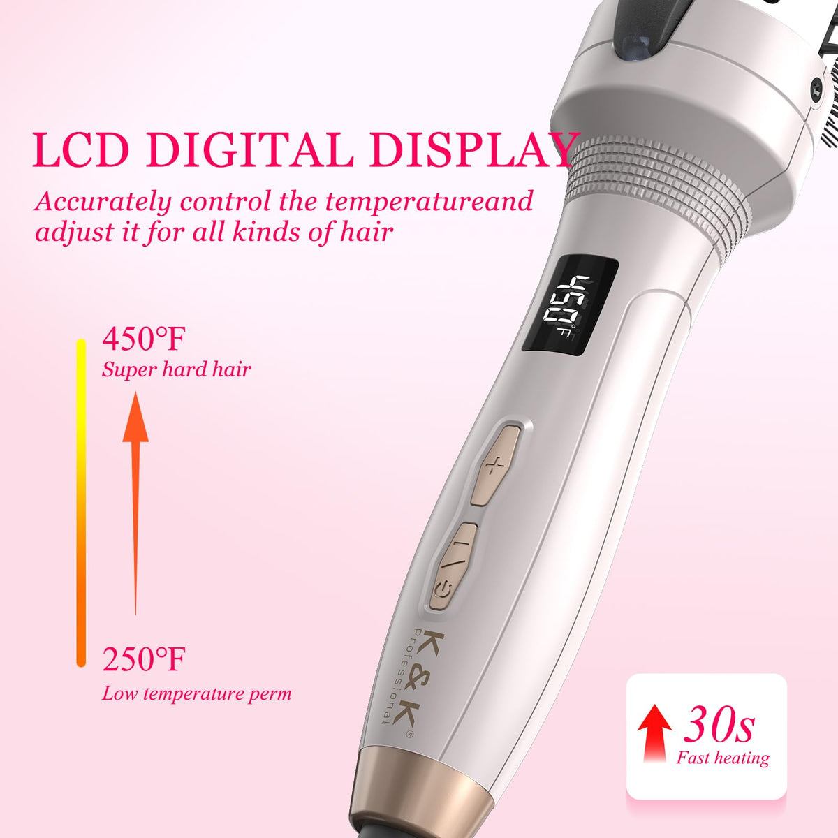 K&K 1.5 Inch Thermal Round Brush for Blowout Style, Silver