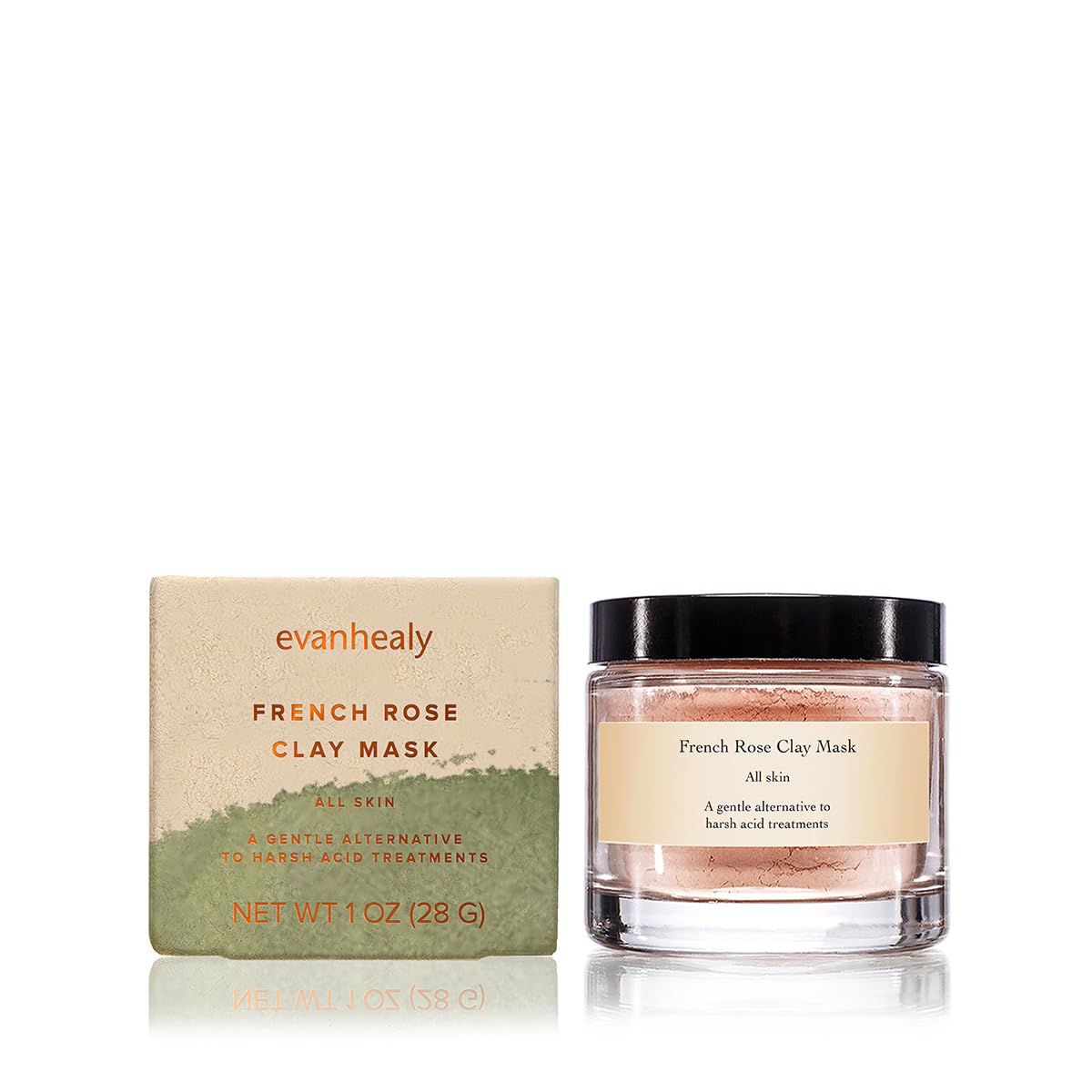 evanhealy French Rose Clay Face Mask | Exfoliating for Sensitive Skin Face Mask | Pore Minimizer Pink Clay Mask | Cleansing Rhassoul Beauty & Personal Care evanhealy