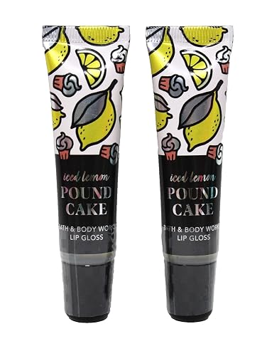 Bath & Body Works Iced Lemon Pound Cake Lip Gloss - Set of 2 Lip Glosses - 0.47 fl oz each Beauty & Personal Care Bath & Body Works