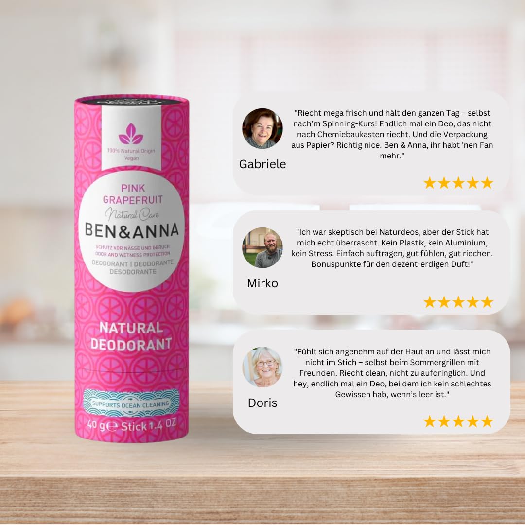 Ben & Anna Soda Deodorant Paper Tube - Pink Grapefruit 1.41 oz Beauty and Personal Care Ben & Anna