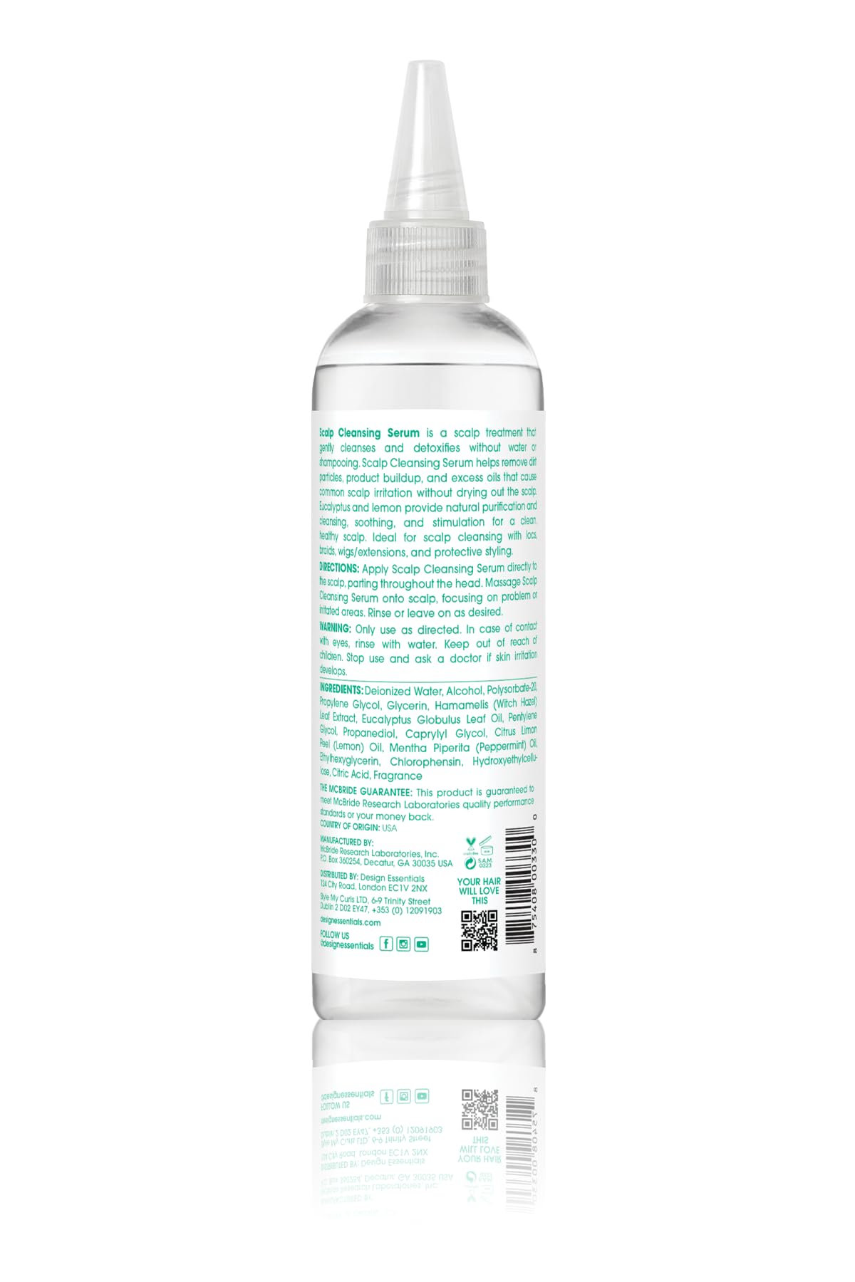 Design Essentials Scalp Cleansing Serum with Eucalyptus, Lemon, Witch Hazel & Peppermint, Scalp Cleanser, 4 fl oz (Pack of 1)