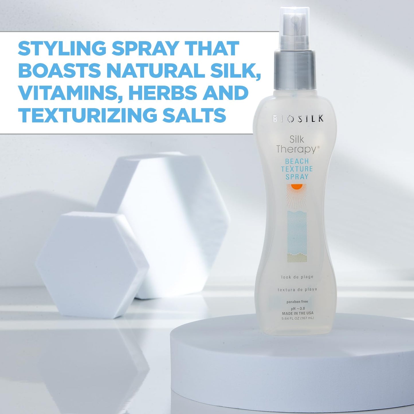 BioSilk Beach Texture, Styling Salt Spray for Natural Waves & Texture, Sulfate, Paraben, & Cruelty-Free, 5.64 oz Beauty & Personal Care BioSilk