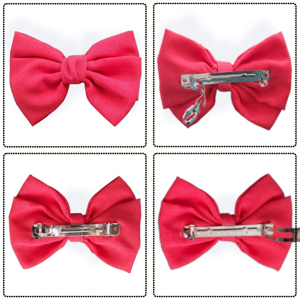 Hair Bow Clips, 5" French Hair Bows Hair Barrettes 6 Pcs Hair Accessories for Women Girls and Ladies Beauty & Personal Care Wvapzwr