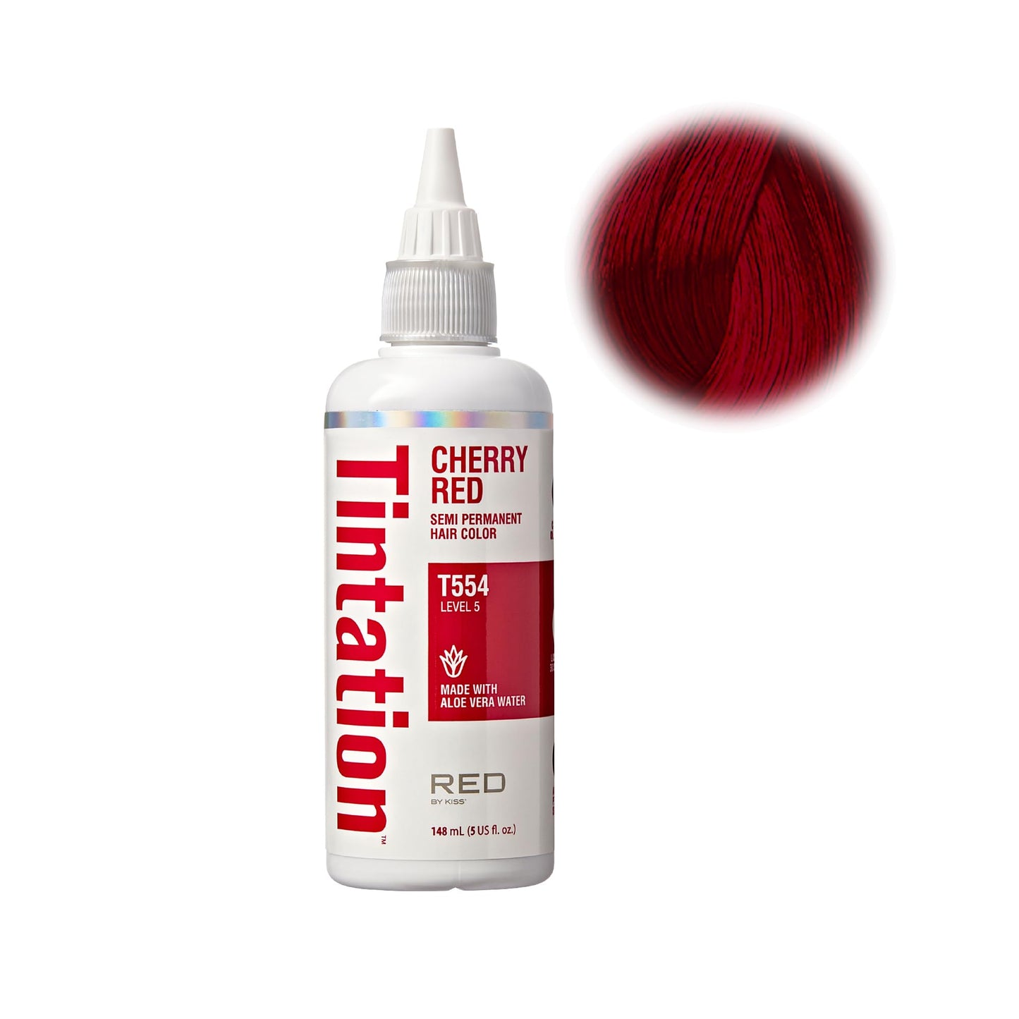Red by Kiss Tintation Semi-Permanent Hair Color, Aloe Vera Water Based, Argan Oil, Olive Oil, Collagen & Keratin, Long-Lasting Color Dye (Sunset Beauty & Personal Care Red by Kiss