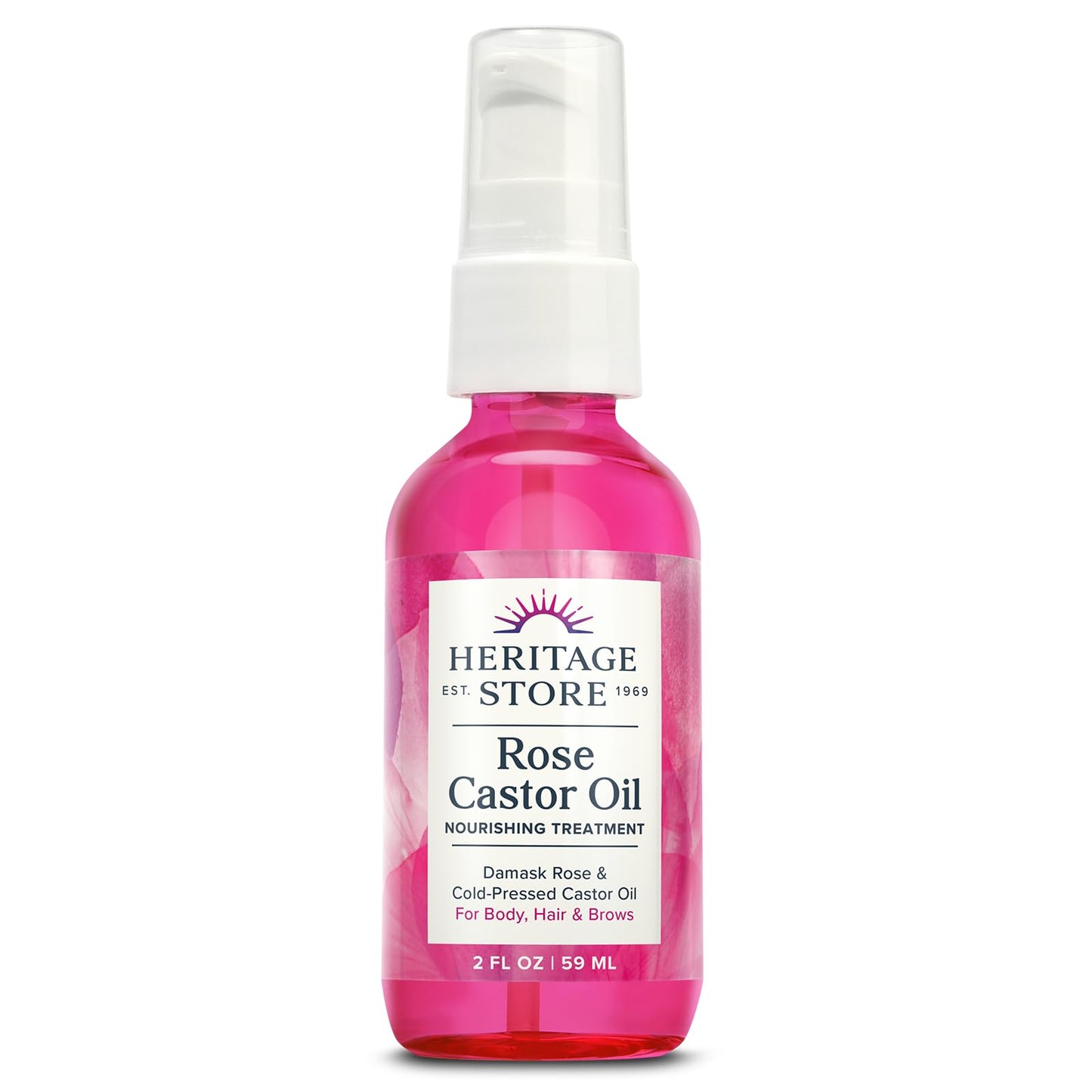HERITAGE STORE Rose Castor Oil Serum, Oil, Rose (Btl-Glass) | 2oz Beauty & Personal Care HERITAGE STORE