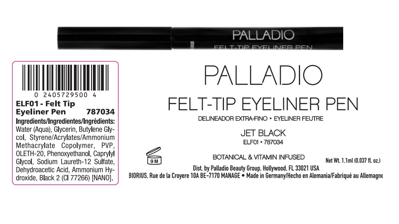 Palladio Felt-Tip Eyeliner Ultra Fine Liner, Creates Thin Precise Lines, Quick Drying, Waterproof, Rich Pigment, Long Lasting Application, Mess Free Beauty & Personal Care Palladio