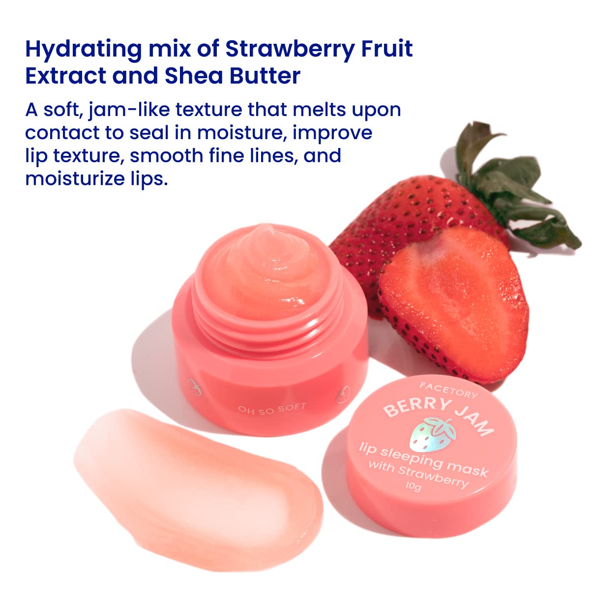 FaceTory Berry Jam Lip Sleeping Mask 10g – Strawberry & Shea Butter for Soft, Moisturized, Nourished Lips | Protects Dry, Cracked & Chapped Lips Beauty & Personal Care FACETORY