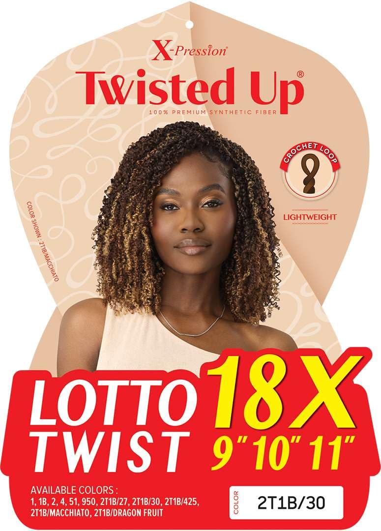 Outre X-Pression Twisted Up - Lotto Twist 9" 10" 11" 18X (DARK BURGUNDY 950)
