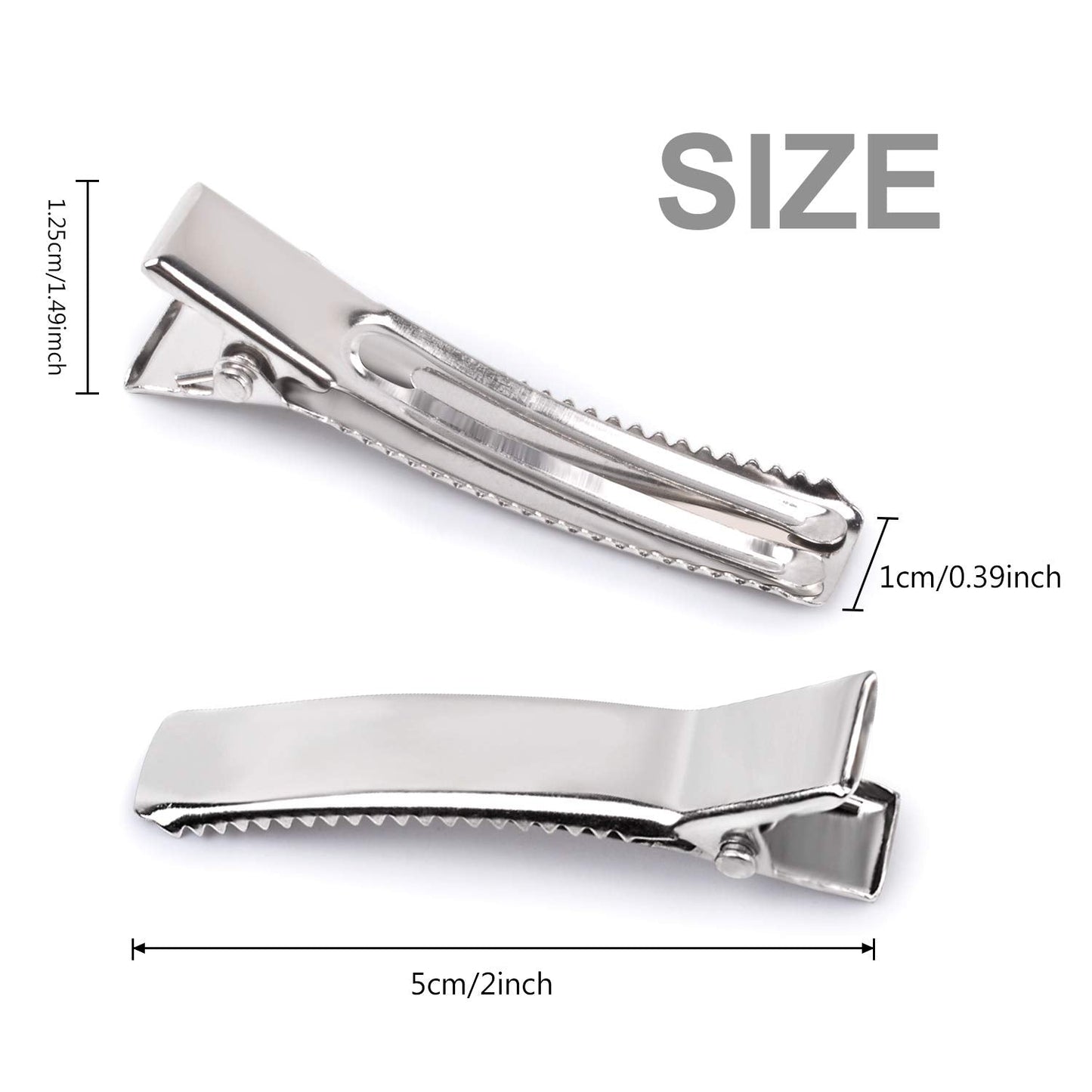 Jdesun 50 Pieces 2 Inches Alligator Hair Clips Metal Single Prong Curl Clips Hairpins Teeth Bow Hair Clips for Salon Girls Hair Styling DIY Beauty & Personal Care Jdesun
