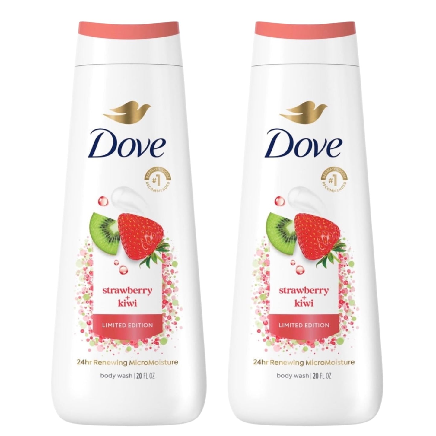 Dove Limited Edition Strawberry + Kiwi Body Wash, 24hr Renewing MicroMoisture, 20 Fl Oz, 2 Pack Beauty & Personal Care Dove