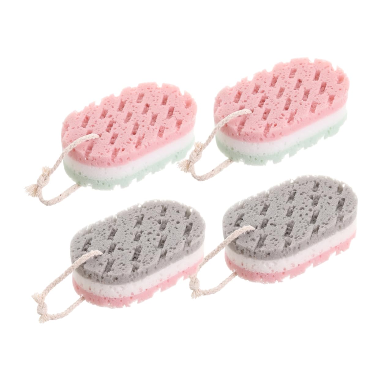 VICASKY 4pcs Sponges for Body Cleaning Exfoliating Sponge Towel Bath Wipe Body Scrubbing Tool Bathroom Accessories Random Color Beauty and Personal Care VICASKY