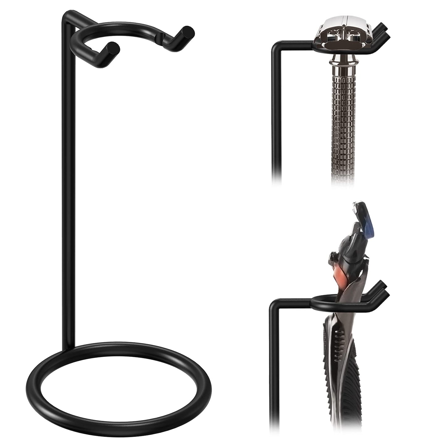 Linkidea Stainless Steel Safety Razor Stand, Men's Travel Shaving Razor Holder, Compatible with Gillette Fusion 5 Long Handle Safety Razor (Black) Beauty and Personal Care Linkidea
