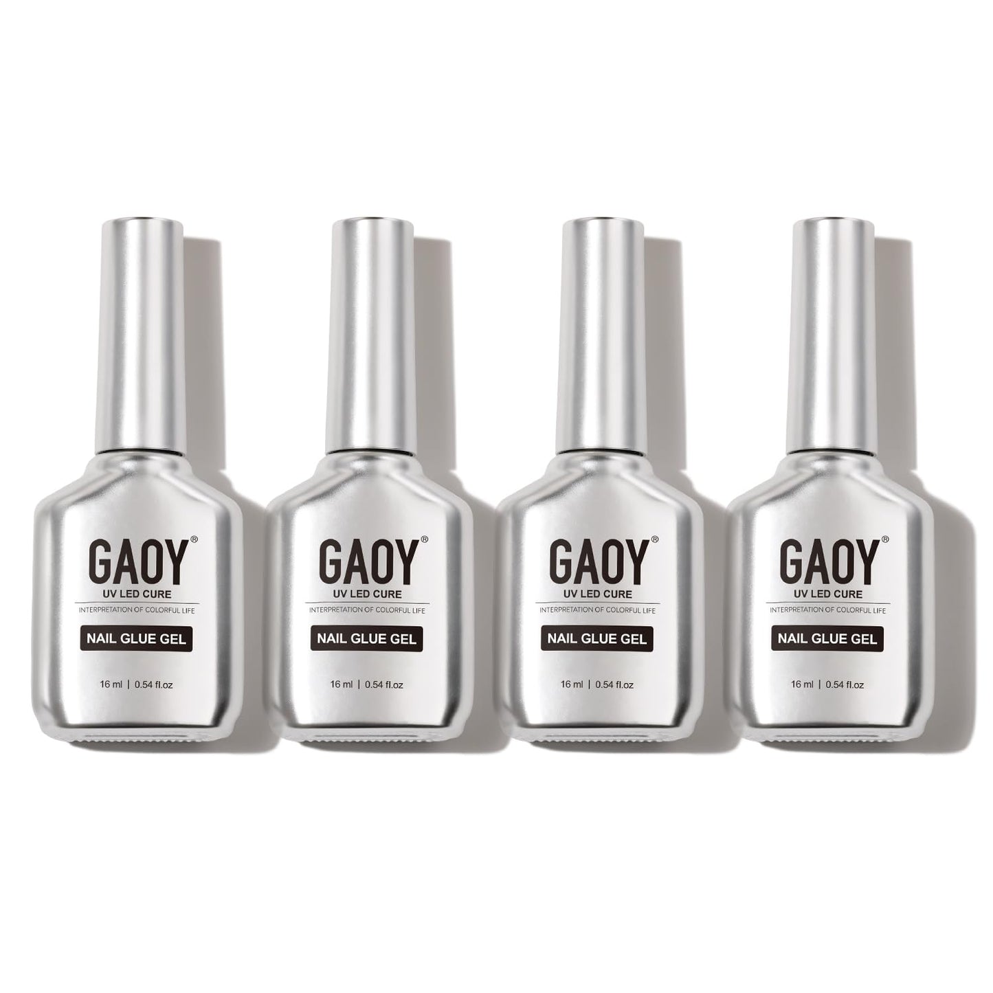 GAOY 4 Pcs 16ml Gel Nail Glue for Acrylic Nails Tips, Clear Glue Gel for Sheer Press ons for Long Lasting UV Light Cure DIY Beauty and Personal Care GAOY Default Title