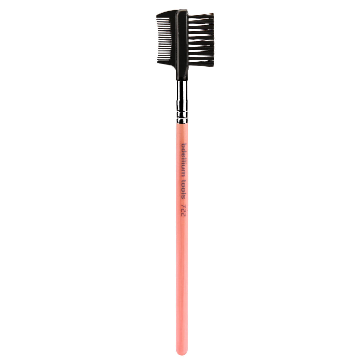 Bdellium Tools Professional Makeup Brush - Pink Bambu Series 722 Comb/Brow - With Soft Synthetic Fibers, For Prep Brows & Eyelashes (Pink, 1pc)