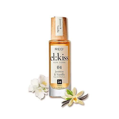 EL:KISS Roll On Perfume, Jasmine & Vanilla Inspired by SDJ 68, Eau de Parfum 12mL (.40 Fl Oz), Hydrating & Long-Lasting, Alcohol-Free & Mineral Beauty & Personal Care EL:KISS