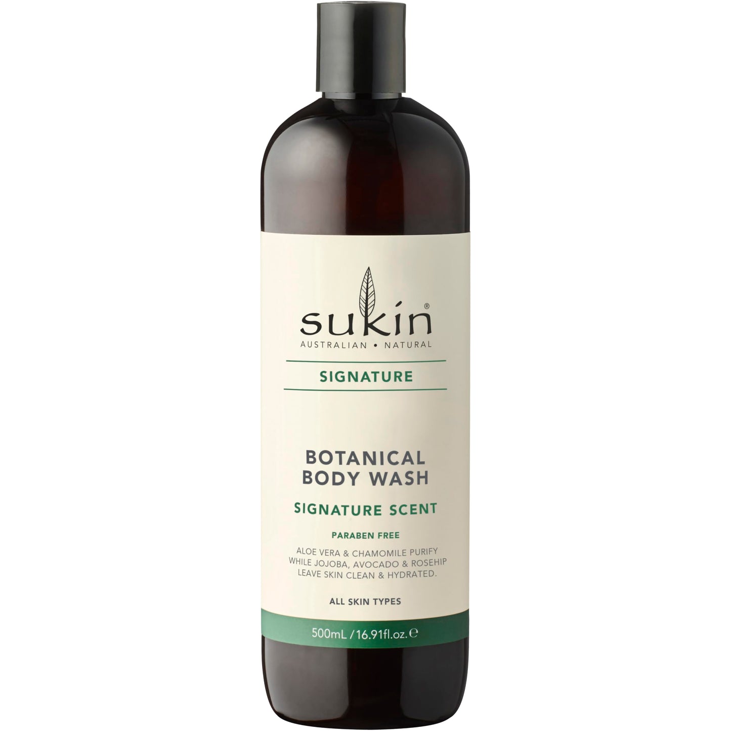 Sukin Signature Body Wash - Soap-Free Botanical Shower Gel with Moisturizing Rosehip, Jojoba, and Avocado Oils + Soothing Aloe Vera and Chamomile Beauty & Personal Care Sukin