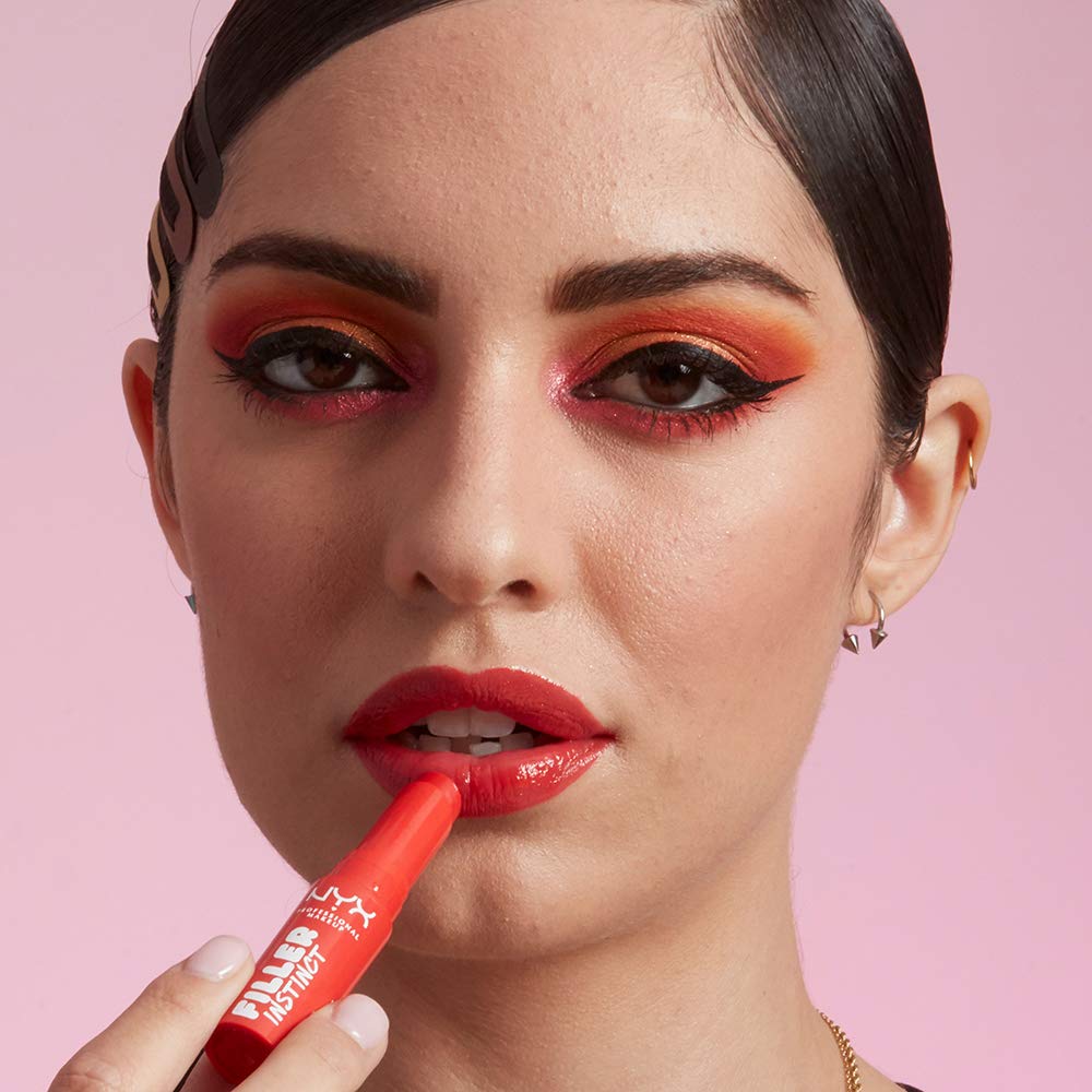 NYX PROFESSIONAL MAKEUP Filler Instinct Plumping Lip Color, Lip Balm - Besos (Coral Red) Beauty & Personal Care NYX PROFESSIONAL MAKEUP